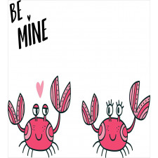 Funky Crab Couple and Heart Duvet Cover Set