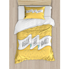 Motivational Relax and Smile Duvet Cover Set