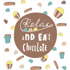 Relax and Eat Chocolate Text Duvet Cover Set