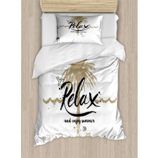 Tropical Enjoy Summer Text Duvet Cover Set