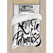 Relax in Paradise Message Duvet Cover Set