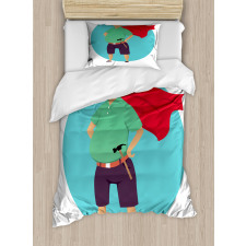 Super Grandpa with Hammer Duvet Cover Set