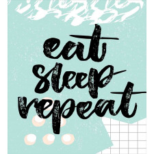 Eat Sleep Repeat Lettering Duvet Cover Set