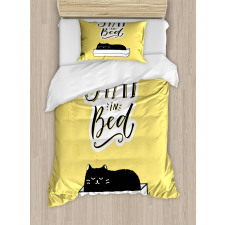 Sleepy Black Cat in a Box Duvet Cover Set