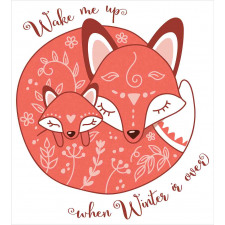 Sleeping Baby Fox and Mother Duvet Cover Set