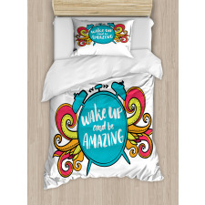 Wake up and Be Text Duvet Cover Set