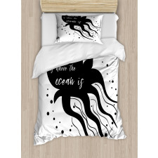 Jellyfish Silhouette Duvet Cover Set