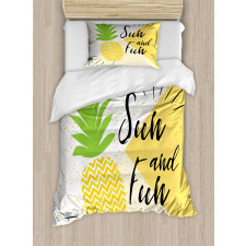 Sun and Fun Pineapple Duvet Cover Set