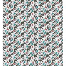 Boston Terriers and Flowers Duvet Cover Set