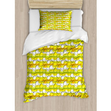 Dotted Fresh Citrus Fruits Duvet Cover Set