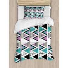 80s Memphis Zigzag Duvet Cover Set