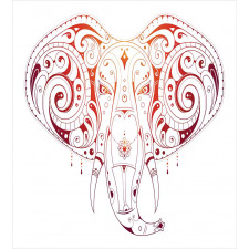 Stylized Drawn Elephant Head Duvet Cover Set