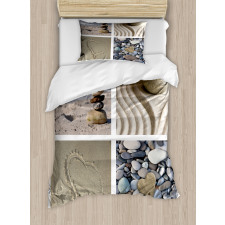 Sand and Pebbles Collage Duvet Cover Set