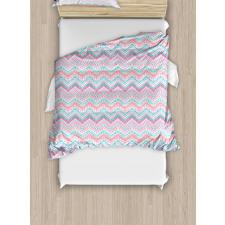 Brush Stroked Zigzags Duvet Cover Set