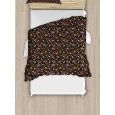 Abstract Flowers and Phoenix Duvet Cover Set