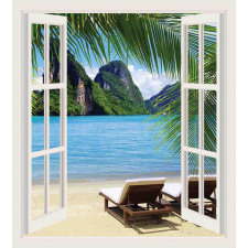 Palms and Ocean Summer Duvet Cover Set