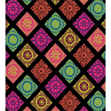 Flower Mandala Tile Colorful Duvet Cover Set
