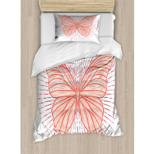 Butterfly Doodle Sunburst Duvet Cover Set