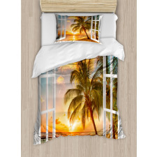 Sea Ocean Palms Scenery Duvet Cover Set