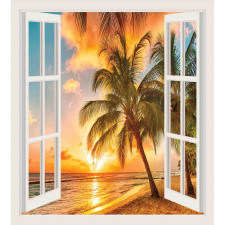 Sea Ocean Palms Scenery Duvet Cover Set