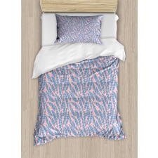 Angled Wavy Lines Background Duvet Cover Set