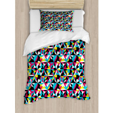 Sixties Style Inspired Motifs Duvet Cover Set