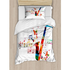 Saxophone with Butterflies Duvet Cover Set