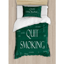 Smoking Message Blackboard Duvet Cover Set