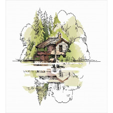 Lake House in the Forest Duvet Cover Set