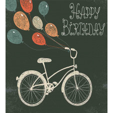 Bike Ballons Happy Birthday Duvet Cover Set