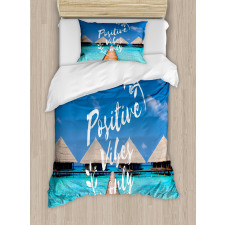 Positive Vibes Only Message Duvet Cover Set