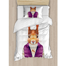 Animal down Vest Sweater Duvet Cover Set