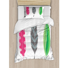 Funky Sketched 3 Plumes Duvet Cover Set