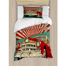 Retro American Classical Car Duvet Cover Set