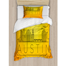 Minimal Texas Linear Skyline Duvet Cover Set