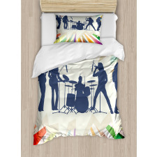 Rock Band 80s Hairstyle Music Duvet Cover Set