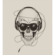 Retro Skull with Headphones Duvet Cover Set
