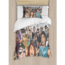 Festival Crowd at the Concert Duvet Cover Set