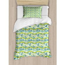 Sketch Underwater Habitants Duvet Cover Set