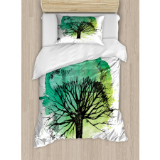 Blended Watercolor Leaf Duvet Cover Set