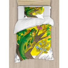 Cartoon of a Female Animal Duvet Cover Set