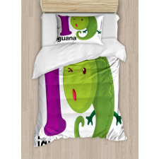 Capital Letter with Cartoon Duvet Cover Set