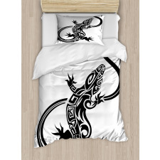 Lizard Silhouette Design Duvet Cover Set