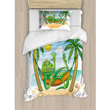 Tropical Holiday Palm Tree Duvet Cover Set