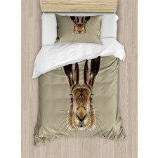 Face of a Wild Hare Realistic Duvet Cover Set