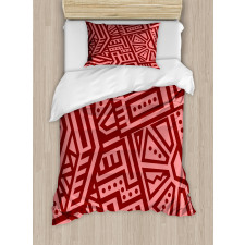 Angled Lines and Dots Duvet Cover Set