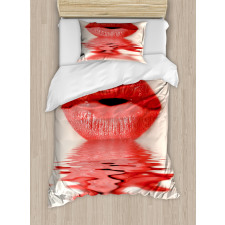 Female Blowing Kisses Duvet Cover Set