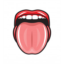 Open Mouth Tongue out Image Duvet Cover Set