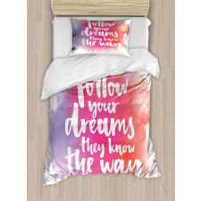 Dreams Know the Way Words Duvet Cover Set