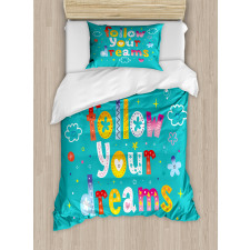 Childish Style Funny Clouds Duvet Cover Set